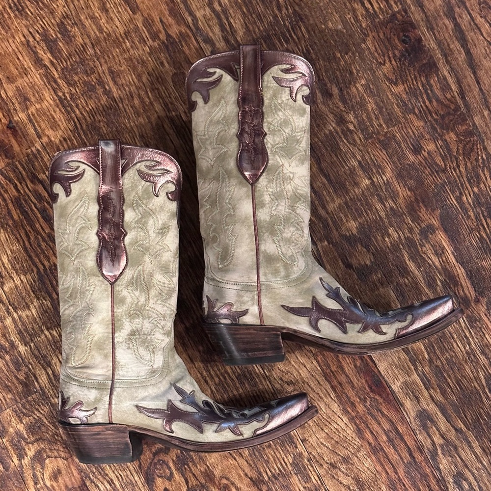 Lucchese Women's Boots Sage with Bronze Overlay